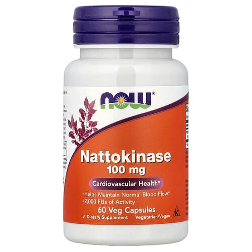 NOW Foods NOW Foods ナットウキナーゼ 100mg ベジカプセル60粒 パッケージ画像