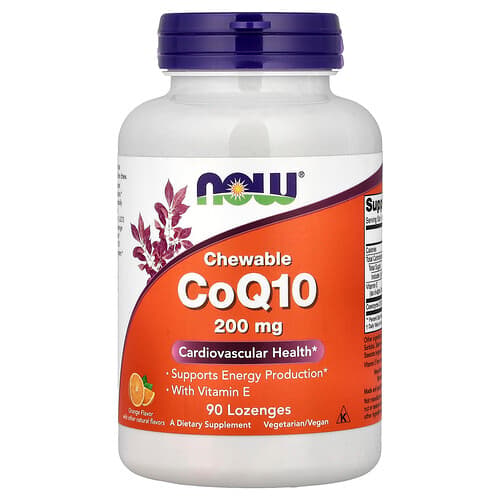 NOW Foods NOW Foods チューイング CoQ10 ウィズ ビタミンE オレンジ ロゼンジ90粒 パッケージ画像