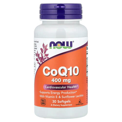 NOW Foods NOW Foods CoQ10 ウィズ ビタミンE & ヒマワリレシチン ソフトジェル30粒 パッケージ画像