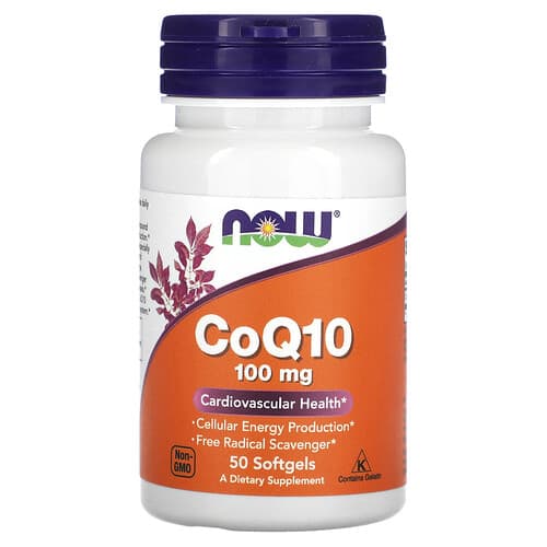 NOW Foods NOW Foods, CoQ10, 100mg, ソフトジェル50粒 パッケージ画像