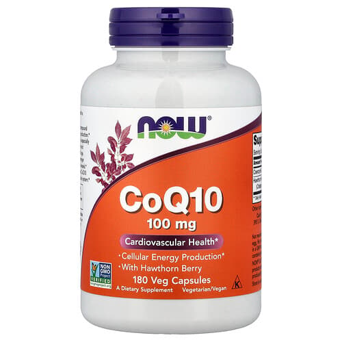 NOW Foods NOW Foods CoQ10 ウィズ ホーソンベリー ベジカプセル180粒 パッケージ画像