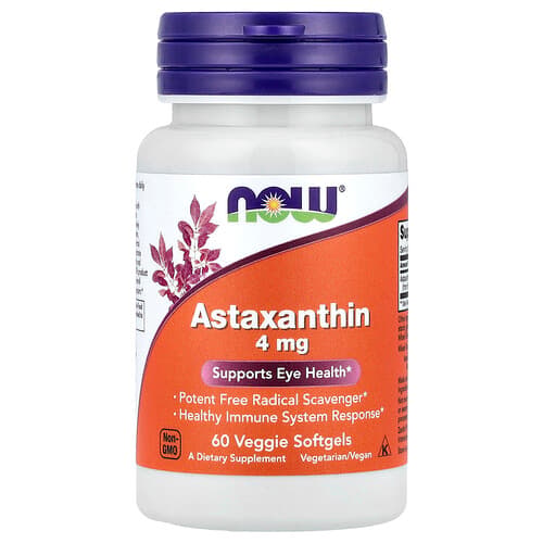 NOW Foods NOW Foods アスタキサンチン 4mg ベジソフトジェル60粒 パッケージ画像