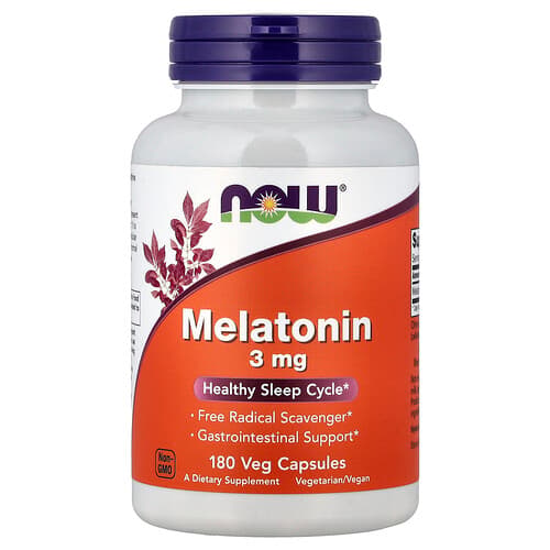 NOW Foods NOW Foods メラトニン 3mg ベジカプセル180粒 パッケージ画像