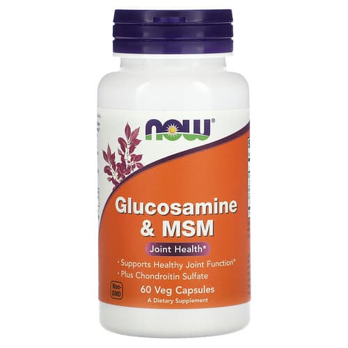 NOW Foods NOW Foods グルコサミン&MSM チョンドロイチン硫酸配合 ベジカプセル60粒 パッケージ画像