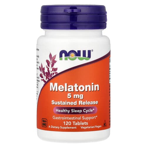 NOW Foods NOW Foods メラトニン 5mg タブレット 120粒 パッケージ画像