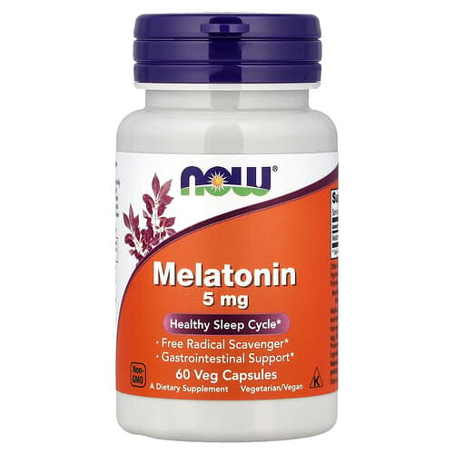 NOW Foods NOW Foods メラトニン 5mg ベジカプセル60粒 パッケージ画像