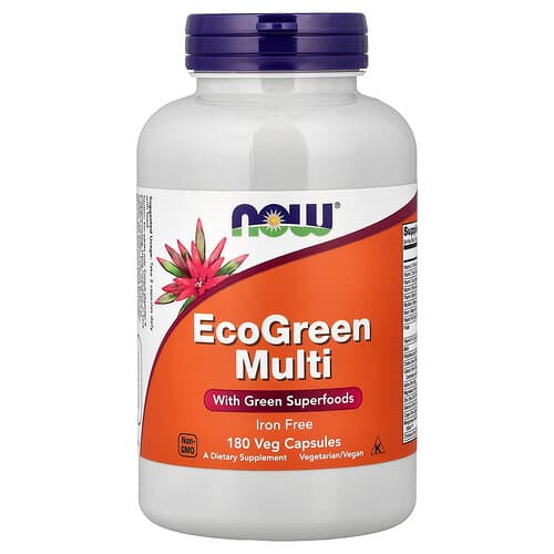 NOW Foods NOW Foods EcoGreen Multi(アイアンフリー) ベジカプセル180粒 パッケージ画像