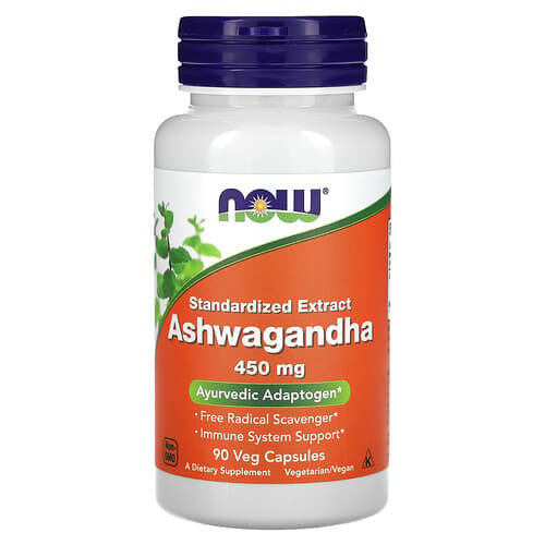 NOW Foods NOW Foods アシュワガンダ 標準化抽出物 450mg ベジカプセル90粒 パッケージ画像