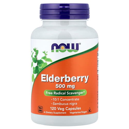 NOW Foods NOW Foods エルダーベリー 500mg ベジカプセル120粒 パッケージ画像