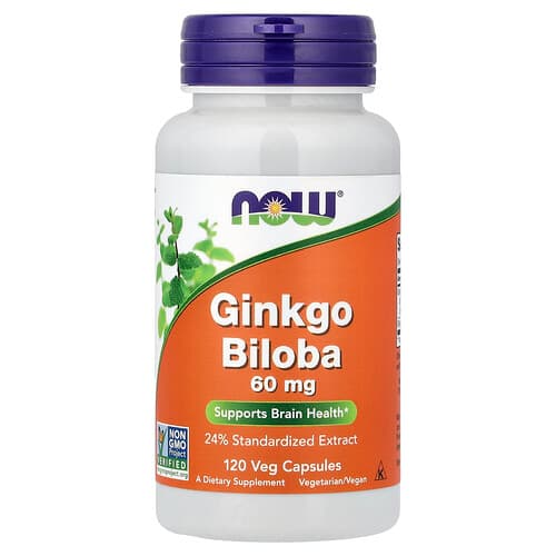 NOW Foods NOW Foods イチョウ葉エキス 60mg ベジカプセル120粒 パッケージ画像