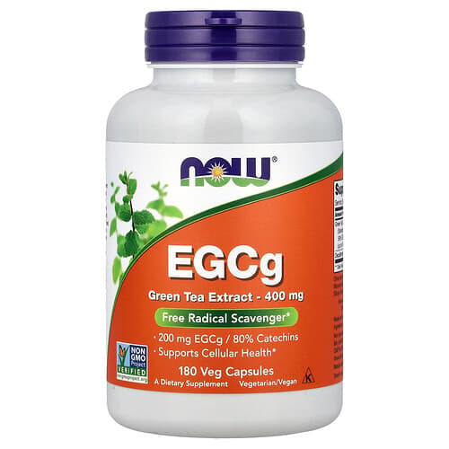 NOW Foods NOW Foods EGCg グリーンティーエキス 400mg ベジカプセル180粒 パッケージ画像