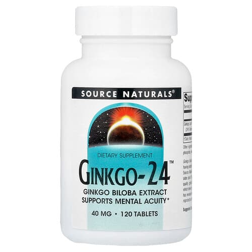 Source Naturals Source Naturals Ginkgo-24™ 40mg タブレット120粒 パッケージ画像