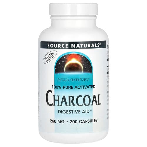 Source Naturals Source Naturals 100% ピュア アクティベーテッド チャコール 260mg 200粒 パッケージ画像