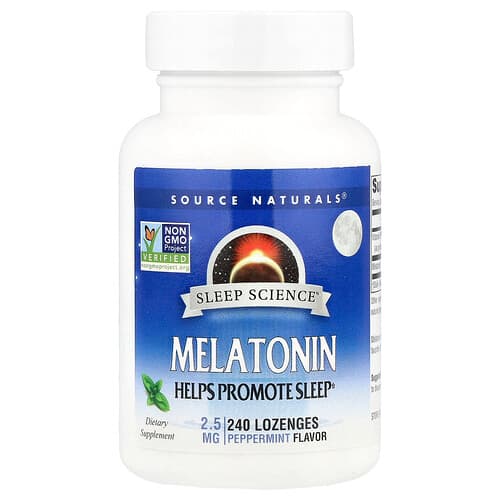 Source Naturals Source Naturals Sleep Science® メラトニン ペパーミント 2.5mg ロゼンジ240粒 パッケージ画像