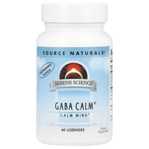Source Naturals Source Naturals, Serene Science®, GABA Calm®, ペパーミント, ロゼンジ60粒 パッケージ画像