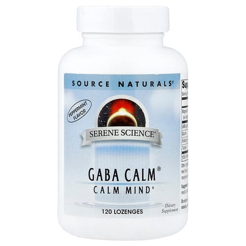 Source Naturals Source Naturals, Serene Science®, GABA Calm®, ペパーミント, ロゼンジ120粒 パッケージ画像