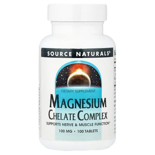 Source Naturals Source Naturals マグネシウム キレート コンプレックス 100mg タブレット100粒 パッケージ画像