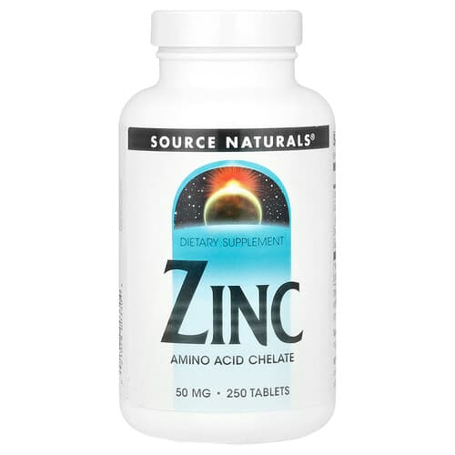 Source Naturals Source Naturals, 亜鉛, 50mg, タブレット250粒 パッケージ画像