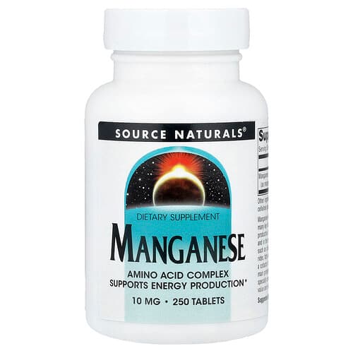 Source Naturals Source Naturals、マンガン、10 mg、タブレット250粒 パッケージ画像