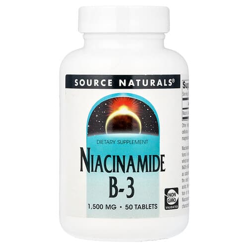Source Naturals Source Naturals ナイアシンアミド B-3 1,500mg タブレット50粒 パッケージ画像