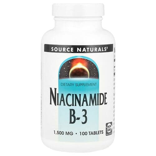 Source Naturals Source Naturals ナイアシンアミド B-3 1,500mg 100粒 パッケージ画像