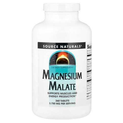 Source Naturals Source Naturals マグネシウムマレート タブレット360粒(1粒あたり1,250mg) パッケージ画像