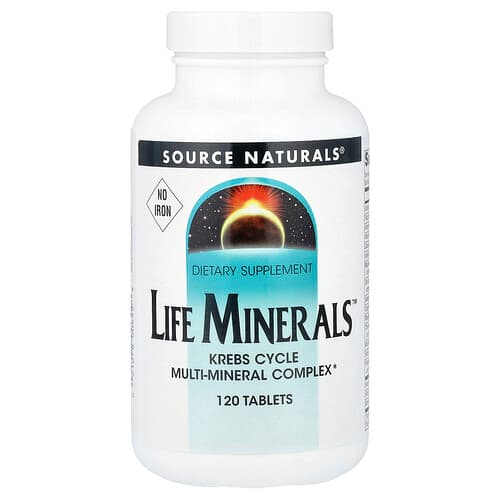 Source Naturals Source Naturals, ライフ ミネラルズ™ (鉄不含), 120タブレット パッケージ画像