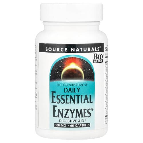 Source Naturals Source Naturals、デイリー エッセンシャル エンザイムス®、500 mg、60粒 パッケージ画像