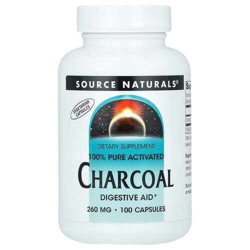 Source Naturals Source Naturals 100% ピュア活性炭 260mg 100粒 パッケージ画像