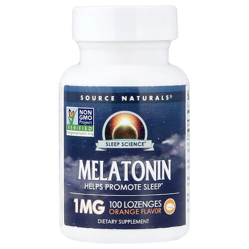 Source Naturals Source Naturals メラトニン オレンジ 1mg ロゼンジ100粒 パッケージ画像