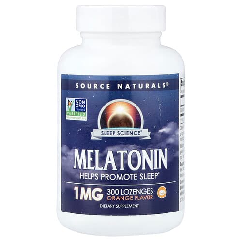 Source Naturals Source Naturals Sleep Science® メラトニン オレンジ味 1mg 300ロゼンジ パッケージ画像