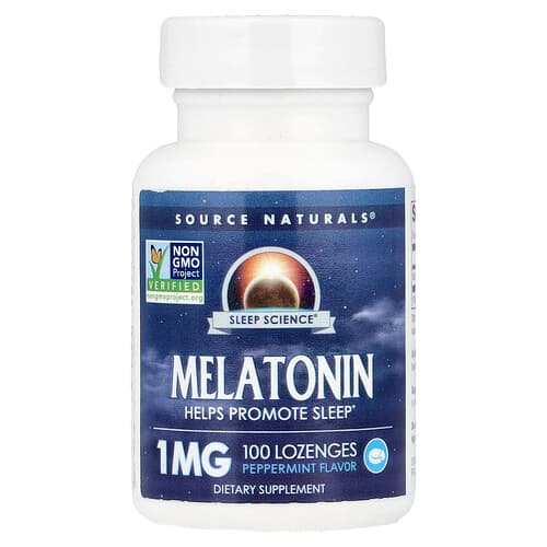 Source Naturals Source Naturals メラトニン ペパーミント 1mg ロゼンジ100粒 パッケージ画像