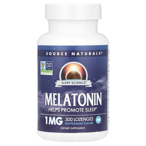 Source Naturals Source Naturals Sleep Science® メラトニン ペパーミント 1mg ロゼンジ300粒 パッケージ画像