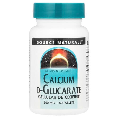 Source Naturals Source Naturals カルシウム D-グルカレート 500mg タブレット60粒 パッケージ画像