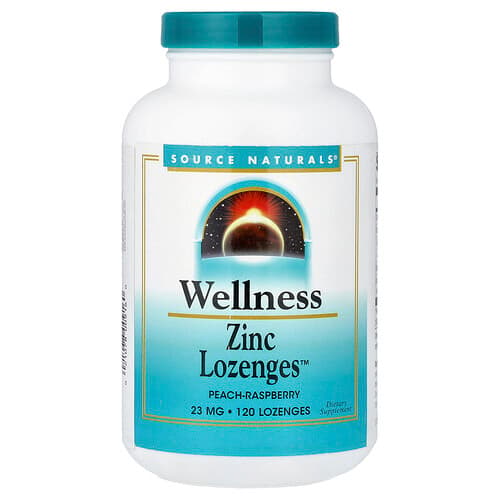 Source Naturals Source Naturals ウェルネス亜鉛ロゼンジ™ ピーチ・ラズベリー 120粒 パッケージ画像