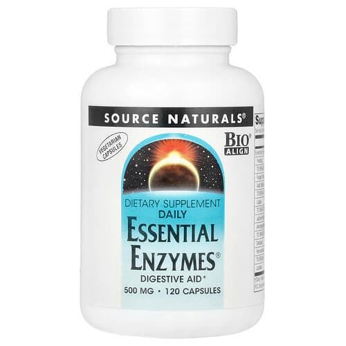 Source Naturals Source Naturals Daily Essential Enzymes®（ダイリー エッセンシャル エンザイムス）500mg ベジタリアンカプセル120粒 パッケージ画像