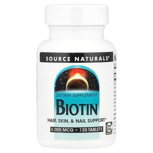 Source Naturals Source Naturals ビオチン 5,000mcg 120タブレット パッケージ画像