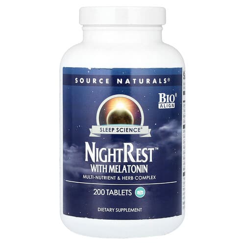 Source Naturals Source Naturals Sleep Science® NightRest™ With Melatonin タブレット200粒 パッケージ画像