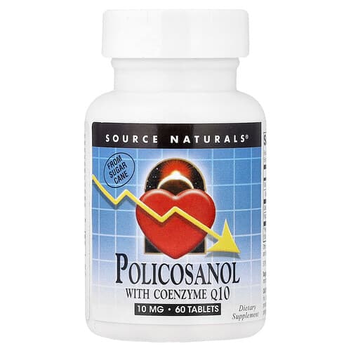 Source Naturals Source Naturals、ポリコサノール ウィズ コエンザイムQ10、タブレット60粒 パッケージ画像
