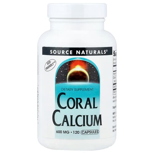Source Naturals Source Naturals, コーラルカルシウム, 120カプセル (1カプセルあたり600mg) パッケージ画像