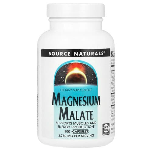 Source Naturals Source Naturals、マグネシウム マレート、ベジカプセル100粒 パッケージ画像
