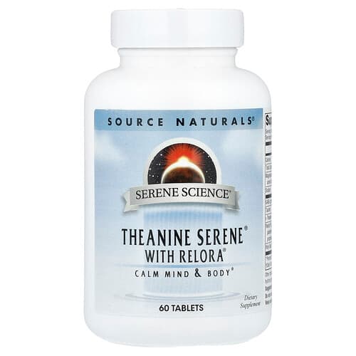 Source Naturals Source Naturals、Serene Science®、Theanine Serene® With Relora®、60タブレット パッケージ画像