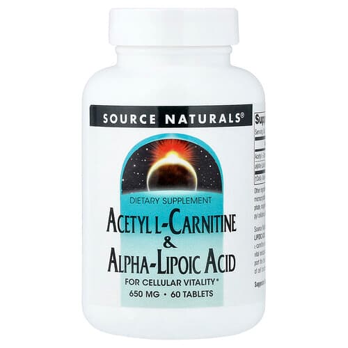 Source Naturals Source Naturals アセチル L-カルニチン & アルファリポ酸 タブレット60粒 パッケージ画像