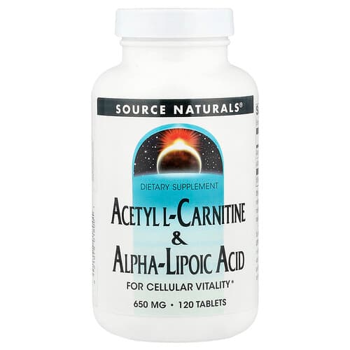 Source Naturals Source Naturals アセチル L-カルニチン&アルファ-リポ酸 タブレット120粒 パッケージ画像