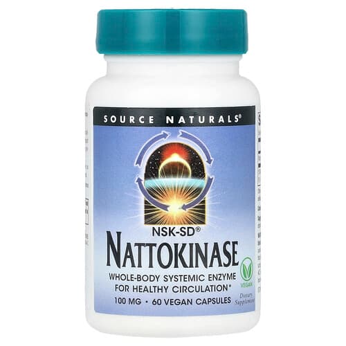 Source Naturals Source Naturals ナットウキナーゼ 100mg ビーガンカプセル60粒 パッケージ画像
