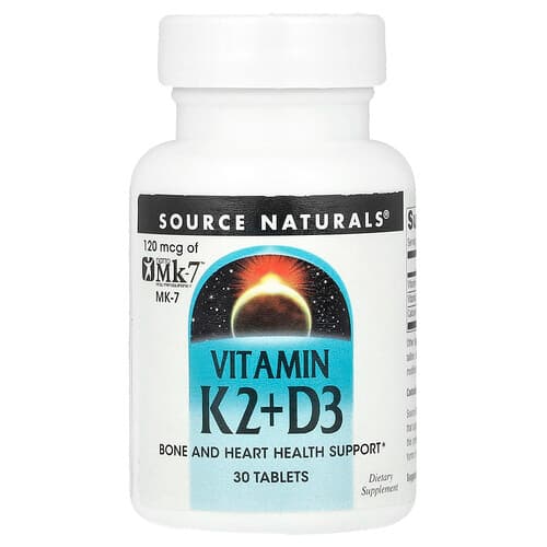 Source Naturals Source Naturals, ビタミンK2+D3, タブレット30粒 パッケージ画像