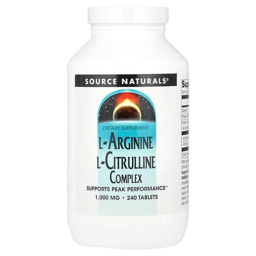 Source Naturals Source Naturals L-アルギニン L-シトルリン コンプレックス 1,000mg タブレット240粒 パッケージ画像