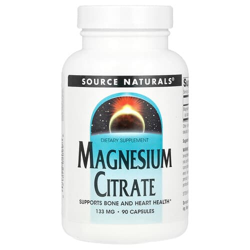 Source Naturals Source Naturals, マグネシウム クエン酸塩 133mg 90粒 パッケージ画像