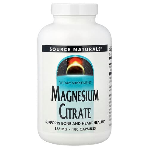 Source Naturals Source Naturals, マグネシウムシトレート, 133 mg, 180粒 パッケージ画像