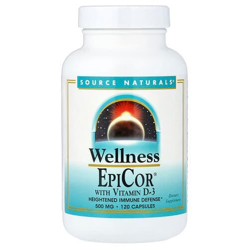 Source Naturals Source Naturals EpiCor® ウィズ ビタミンD-3、500mg、120粒 パッケージ画像